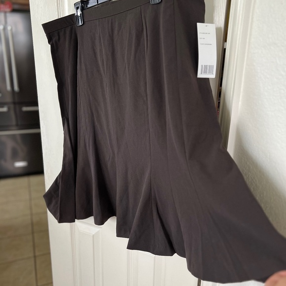 Focus 2000 Flare‎ Skirt Dark Brown Career Casual Comfort Stretch Plus 16W - Picture 4 of 7